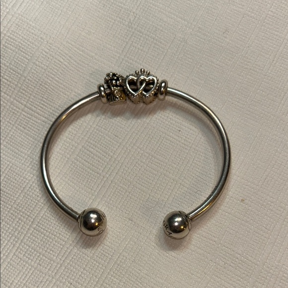 Pandora Jewelry - Pandora Silver double charm and with stoppers bracelet